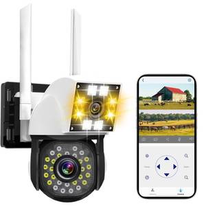 lot 2025 image: Dual Lens Indoor Security Camera - 2.4G WiFi, 360° PTZ Waterproof Camera, Battery Operated Camera for Home Indoor Seguridad Surveillance