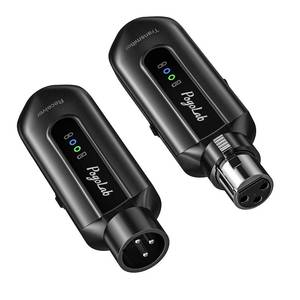 lot 2038 image: POGOLAB Wireless Microphone Transmitter Receiver 2.4Ghz, Wireless XLR Microphone System, Rechargeable Mic Adapter for Audio Mixer, Dynamic Mic, 48V Phantom Power for Condenser Mic