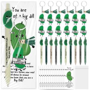 lot 2045 image: Sinload 25 Sets Inspirational Pickle Gift Bulk for Coworkers Pickle Ballpoint Pens Emotional Keychain Bookmarks Employee Appreciation Gift for Social Worker Coworker Office Staff Team Teacher Nurse