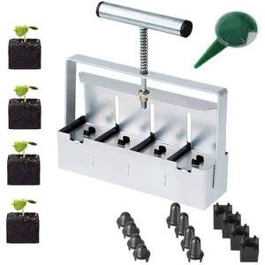 lot 2068 image: Hand-held Soil Blocker 4x2 Inch Seed Block Makers at a Time Soil Block Maker for Soil Block for Seed Start Garden Soil Potting Soil for Outdoor Plants (Plastic Seed pins)