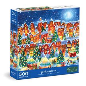 lot 2070 image: Galison Good Puzzle Co. Little Town Lights 500pc Puzzle
