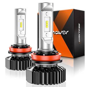 lot 2495 image: SEALIGHT H11 Fog Ligh Bulbs, Powersport 6 times Super Brighter 30,000LM H11H9H16 Light Bulbs or Fog Lights Plug and Play, Pack of 2