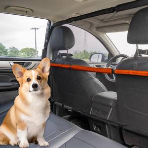 lot 3209 image: Furggis Dog Barrier for Car, 50 Wide SUV Dog Barrier for Cargo Area & 2nd 3rd Row Seats, Sturdy Dog Barrier for Small SUV & Truck with See-Through Net Mesh, Back Seat Divider for Mid-Sized Vehicle