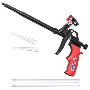 lot 4300 image: Magic Chems Spray Foam Gun Insulation (1 Insulation Foam Gun  4 Nozzle) Insulating Applicator, Professional Expanding Foams Guns, for Dispensing, Caulking, Filling, Sealing, Red - 1 Pack