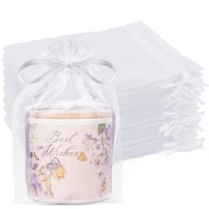 lot 4325 image: Crweety 50 Pcs White Organza Bags 6x9 Inches, Large Mesh Gift Bags Drawstring, Jewelry Pouches Treat Sachet Goodie Mesh Bag Drawstring for Wedding Party Favors Baby Shower & Easter Gifts