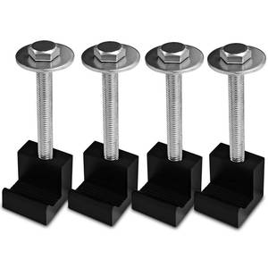 lot 4330 image: Hirificing 4PCS Truck Tool Box Mounting Kit, J Hook Truck Crossover Tool Boxes for Bed of Truck Aluminum Pickup Toolbox Rail Mounting Kit for Fix Tool Boxes Tie Downs Comes with Fastening Nuts(Black)