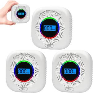 lot 4350 image: 3 Pack Carbon Monoxide Detectors,CO Alarm Detector Monitor Power Operated,Portable Traval Carbon Monoxide AlarmMonitor with Digital LCD Display for HomeHotelOfficeRV