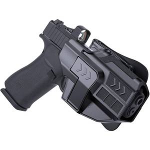 lot 4358 image: OWB Holster for Glock 43X MOS48 MOS, Gun Holsters for Glock 4343 x  48, Adjustable Retention Level �� Pistol Holster with Release Button, 60° Adjustable Paddle Holster, Right-Handed Open Carry