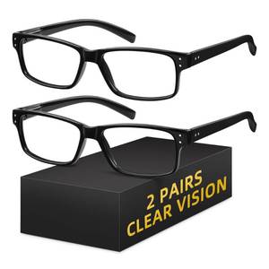 lot 4368 image: XVXV 2 Pairs 2.0 Reading Glasses,Blue Light Blocking Readers for Men Women,Anti EyestrainUV Lightweight Spring Hinges Eyeglasses