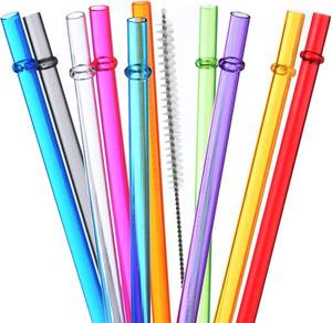 lot 4370 image: ALINK 13 inch Reusable Plastic Straws, Extra Long Colorful Tritan Tumbler Replacement Straws for Stanley Cups, 1 Gallon, 6440 32 oz Water Bottles, Set of 10 with Brush