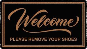 lot 5003 image: HEYAOBAIHUO Please Remove Your Shoes Funny Doormat 30x17 Inch Cute Coir Door Mat Large Welcome Mat for IndoorOutdoor Entrance with Non-Slip PVC Backing Easy to Clean Home D�cor Novelty Gift