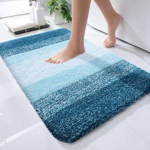 lot 5005 image: OLANLY Bathroom Rugs Mat 24x16, Extra Soft Absorbent Microfiber Bath Rugs, Rubber Backing, Quick Dry, Washable Bath Mats for Bathroom Floor, Tub and Shower, Home Decor Accessories, Peacock Blue