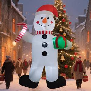 lot 5024 image: Chiteki 12ft Giant Christmas Inflatable Snowman Outdoor Decorations Blow up Decoration Yard Decor Built-in LED Lights for Yard Lawn Garden Holiday