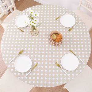 lot 5986 image: Walrus Round Vinyl Fitted Tablecloth with Flannel Backing Elastic Edge Design Table Cover Waterproof Oil-Proof PVC Table Cloth Stain-Resistant Best for 45-56 Round