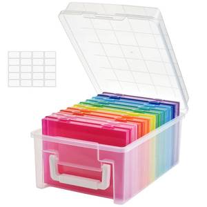 lot 5989 image: NINU Photo Storage Box 5 x 7 In Photo Case, 10 Inner Large Photo Keeper, Color Photo Storage Container, Seed Craft Cards Pictures Organizer, Plastic Office Organizer with 1 Label Sticker