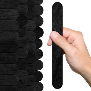 lot 6003 image: 200PCS Large Black Wood Craft Sticks �� 8 Inch Jumbo Popsicle Sticks for Crafts Giant Black Popsicle Flat Rods Jumbo for DIY
