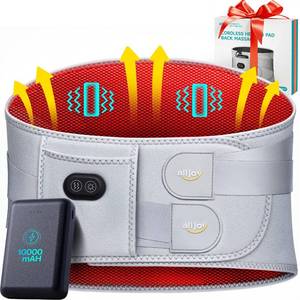 lot 6010 image: ALLJOY 67 Cordless Heating Pad for Back Pain Relief FSA Eligible HSA, 10000mAh Lower Back Massager with 3 Heat 3 Vibration, Portable Heating Pad for Cramps, Wearable Back Support Heating Massage Belt