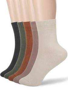 lot 6017 image: FGZ Womens Thin Cotton Socks, Casual Soft Cotton Socks Women Above Ankle Crew Socks 5 Pairs (5-9, Multicolored)