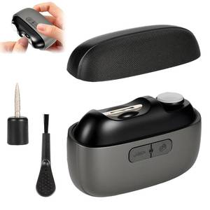 lot 6365 image: Electric Nail Clipper, Smart Nail Clipper, 3-in-1 Automatic Electric Nail Clipper with Polishing & LED Light and Nail Scraps Storage, Suitable for All Ages (Black)