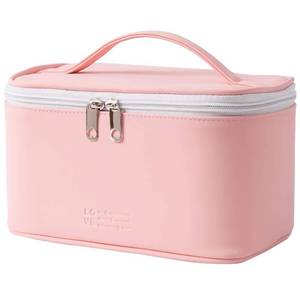 lot 6388 image: Meiyuuo Makeup Bag Large Cosmetic Bags for Women Girls Cute Travel Zipper Pouch Toiletry Organizer for Beauty Essentials Waterproof (Light Pink)