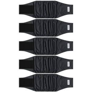lot 6399 image: Barklincharm 5 Pack Dog Diapers Male, High Absorbing Dog Wraps, Belly Bands for Male Dogs with Incontinence or Frequent Urination, Doggie Diapers M, Black