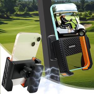 lot 6400 image: Golf Cart Magnetic Phone Holder for EZGO, Club Car, Yamaha, Fits iPhone Samsung Pixel and More, 8x N52 Magnets, One-Handed Use, 360° Rotatable, Golf Accessories Gift for Men and Women (Orange)