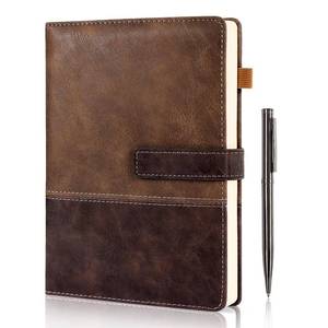 lot 6408 image: HULIPARK Leather Notebook Journal with Pen, A5 Lined Hardcover Notebook with Magnetic Closure, 240 Pages Daily Journal for Men Women, Ruled Journal Notebooks for Work, Writing, Note Taking - Brown