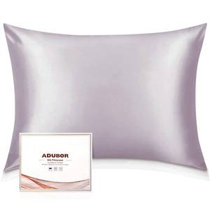 lot 6412 image: Adubor 100% Silk Pillowcase - Mulberry Silk Pillow Cases, 23 Momme 6A Grade Fibers, Silk Pillow Case for Hair and Skin Health, with Hidden Zipper (Standard 20�26, Grayish Purple, 1PC)