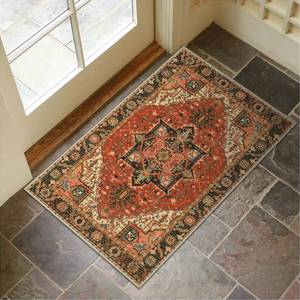 lot 6415 image: Collive Indoor Door Mat Retro Floor Mat, Non Slip Washable Doormat Quickly Absorb Welcome Mats Low Pile Door Mats Inside Entryway Carpet Front Door Rug for Entrance - 24 x 36
