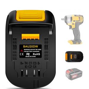 lot 6431 image: Adapter for Bauer 20V Battery to for Dewalt 20V Battery Cordless Power Tools (Adapter Only)