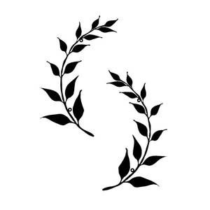 lot 6441 image: Valley Bird 2 Pieces Metal Tree Leaf Wall Decor,Black Iron Wall Decor Art Metal Leaf for Living Room Home Kitchen Outdoor Decorations (Black)