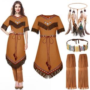 lot 6454 image: Jadive Women Native American Outfits Set Maiden Princess Dress up Indian Costume(Large)