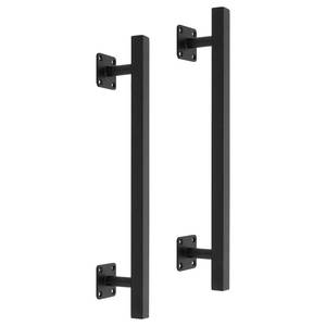lot 6476 image: Purife 16 Square Sliding Barn Door Handles and Pulls Pack of 2, Black Vintage Gate Pull Hanlde, Iron Handle for Gates, Garage, Sheds, Outdoor Fence, Interior Closet Handles