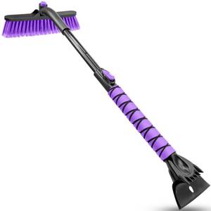 lot 6478 image: HEEYA Snow Brush for Car, Extendable Snow Brush and Ice Scraper with Foam Grip, Car Window Scraper for Snow and Ice for SUV Truck Auto Jeep RV Vehicle Windshield - Purple