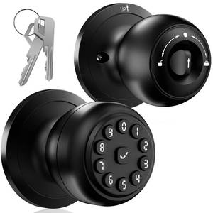 lot 8223 image: Smart Door Lock, Smart Door Knob with Lock, Keyless Door knob with App Control & Key, Keyless Thumbprint Entry Door Locks for Bedrooms, Front Door, Home, Apartment Office and Garages