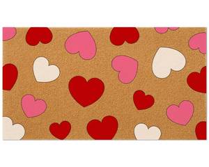 lot 8236 image: Valentines Day Coir Door Mat Love Hearts Welcome Front Doormat Valentines Red Pink White Hearts Door Rug for Valentines Day Indoor Outdoor Home Bathroom Porch Entrance Decorations 17 x 30 Inch