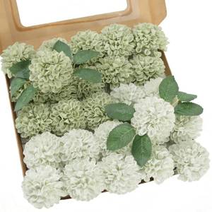 lot 8238 image: YEEFLORA Artificial Flowers, 25pcs Realistic Artificial Rose for DIY Wedding Bouquets Centerpieces Arrangements, Sage Green Dahlia Flowers with Stem for Bridal Shower Party Home Decorations