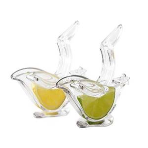 lot 10230 image: New Acrylic Manual Lemon Slice Squeezer, Portable Transparent Fruit Juicer, Elegance Bird Shape, Hand Juicer for Orange Lemon Lime Pomegranate (4Pcs) (2Pcs)