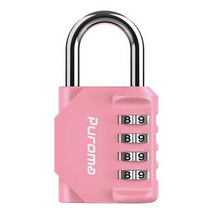lot 10239 image: Puroma 1 Pack Combination Lock for Locker 4 Digit Outdoor Waterproof Padlock for School, Gym, Sports, Fence, Toolbox, Gate, Case, Outdoor, Hasp Storage, Cabinets (Rose Pink)