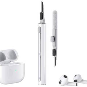 lot 10248 image: Hyashee Cleaner Kit for Airpods Pro 1 2 3 Multi-Function Cleaning Pen with Soft Brush Flocking Sponge for Bluetooth Earphones Case Cleaning Tools White