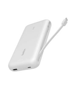 lot 12308 image: Belkin Portable Charger, Power Bank with Integrated Cable 20000 mAh 30W - Fast Charging USB C Power Delivery - iPhone 17, Air, Pro, Pro Max, iPad, AirPods, Apple Watch, Galaxy S25, & More - White
