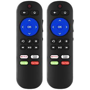 lot 12312 image: Pack of 2 IR Remote Only for Roku Built-in TV Remote,for HisenseTCLOnnElementSharpHaierHitachiLGSanyoJVCMagnavoxRCAPhilipsWestinghouse Roku Series Smart TV, Not for Others Roku or TV