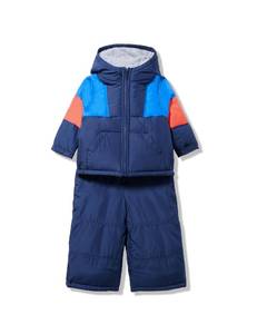 lot 13870 image: Carters Baby Boys 2 Piece Snow Pant & Jacket Snowsuit - Hooded Winter Jacket, Blue and Snowbib, Water-Resistant, Blue, Size 12M
