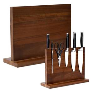 lot 13879 image: YelloIris Wooden Magnetic Knife Holder - Dual - Sided Stand with Enhanced Magnets for Multifunctional Kitchen Knife Storage - Stylish, Durable, and Strong (Knives Not Included) - 12 x 9 - 3.48 lbs