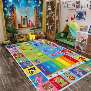 lot 13888 image: ABC Carpet,Kids Carpet for Playroom, Classroom Floor Play Mat for Kids,Preschool Rugs wtih ABC, Numbers, Animals, Extra Large Thick (78.7X59 Inch)