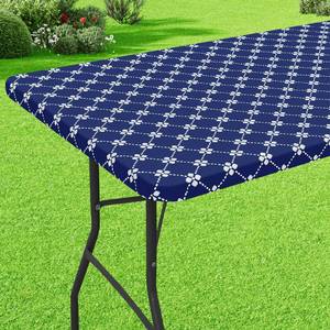 lot 14001 image: misaya Rectangle Vinyl Table Cloth, Elastic Fitted Tablecloth with Flannel Backing, Waterproof Plastic Table Cover Fits Folding Tables for Easter, Camping, Indoor and Outdoor (Navy, 36 x 60)