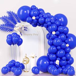 lot 14009 image: Voircoloria 130pcs Royal Blue Balloons Different Sizes 18 12 10 5 Party Latex Balloons for Birthday Graduation Baby Shower Anniversary Nautical Party Decorations