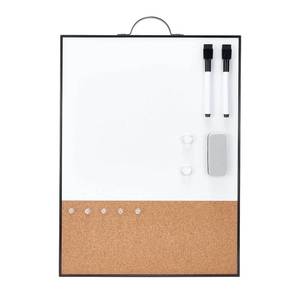 lot 14479 image: TSJ OFFICE Small Whiteboard Cork-Board - 16 X 12 Portable Aluminum Black Framed Magnetic Dry Erase Board, Small Bulletin Cork Board with Holder for Office, Home and School