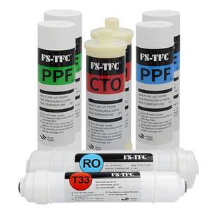 lot 15673 image: FS-TFC Reverse Osmosis Water Filtration System FS-RO-100G-A 1-Year Replacement Filter Kit,8 Pack