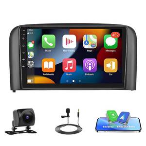 lot 15688 image: 9 Inch HD Touch Screen Car Stereo Radio for Volvo S80 2004-2008,Android 13 Double Din Car Radio Receiver with Carplay Android Auto,GPS Navigation,Bluetooth5.0, FMRDS, SWC,AHD Backup Camera Mic,464G